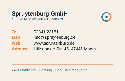 Visitenkarte Rückseite